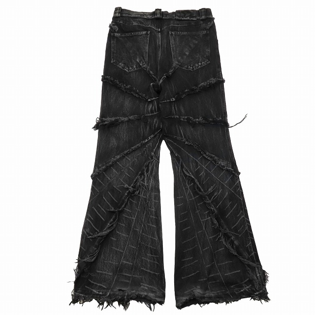 cyvist サイヴィスト FLARE WEBBED DENIM BLACK ダメージ加工 デニム