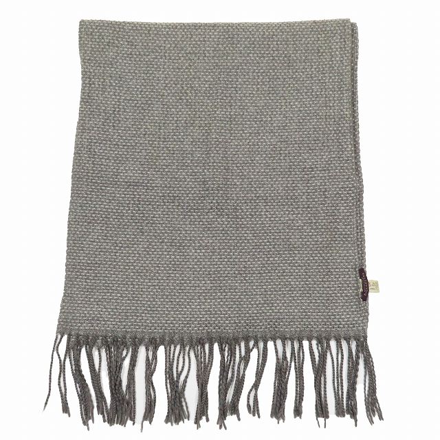 バランタイン BALLANTYNE カシミヤ100% フリンジ 総柄 マフラー グレー  