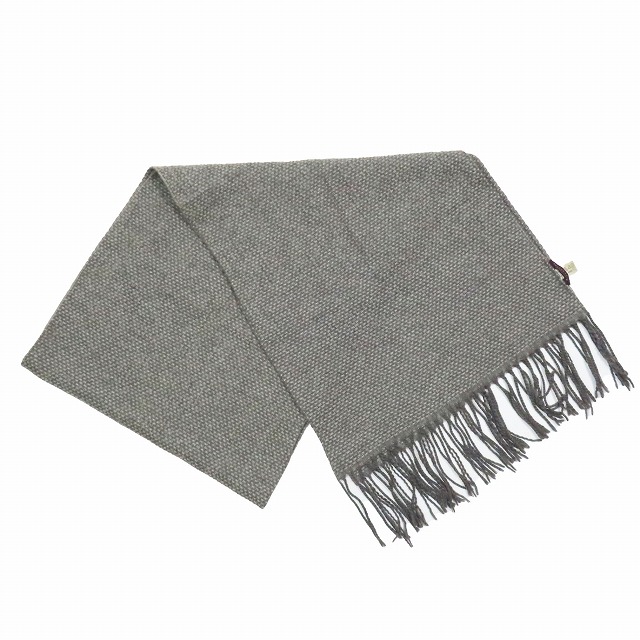 バランタイン BALLANTYNE カシミヤ100% フリンジ 総柄 マフラー グレー  