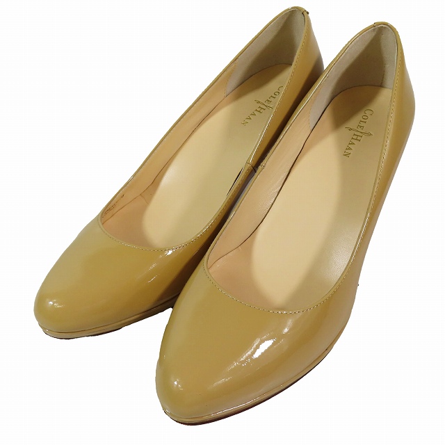 コールハーン COLE HAAN エナメル パテントレザー パンプス ベージュ 