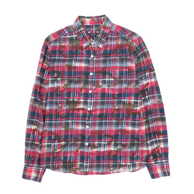 ソフネット SOPHNET. カモフラチェック柄 シャツ ボタンダウン