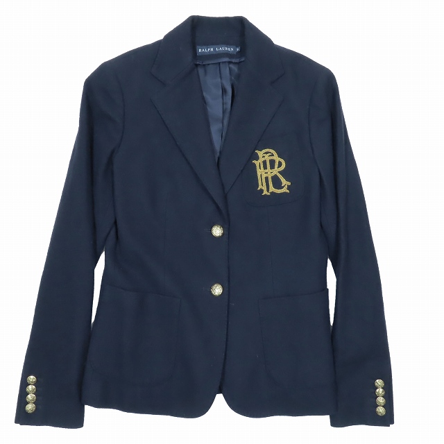 ラルフローレン RALPH LAUREN ウール アンゴラ カシミヤ混 金ボタン 