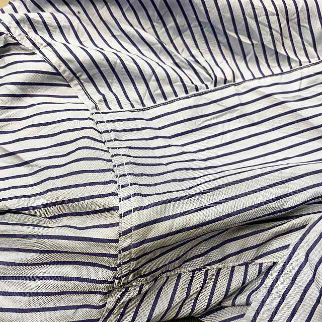 Frank&Eileen BARRY コットンシャツ スキッパー ストライプXS Frank&Eileen BARRY コットンシャツ スキッパー ストライプXS