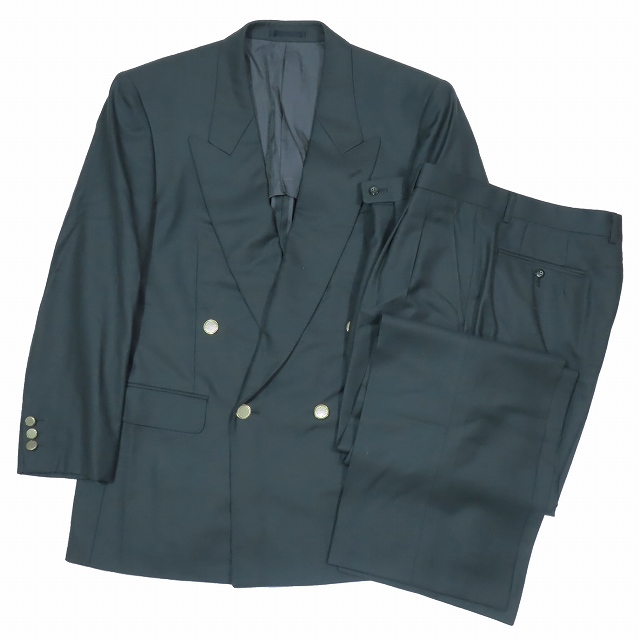 【極美品】LANVIN ランバン ダブルブレスト セットアップ 高級スーツ上下 LANVIN ランバン ダブル 高級スーツ上下 セットアップ 紺色（極