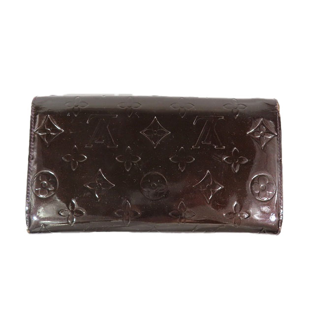 Louis Vuitton 長財布 ブラウン エナメル モノグラム