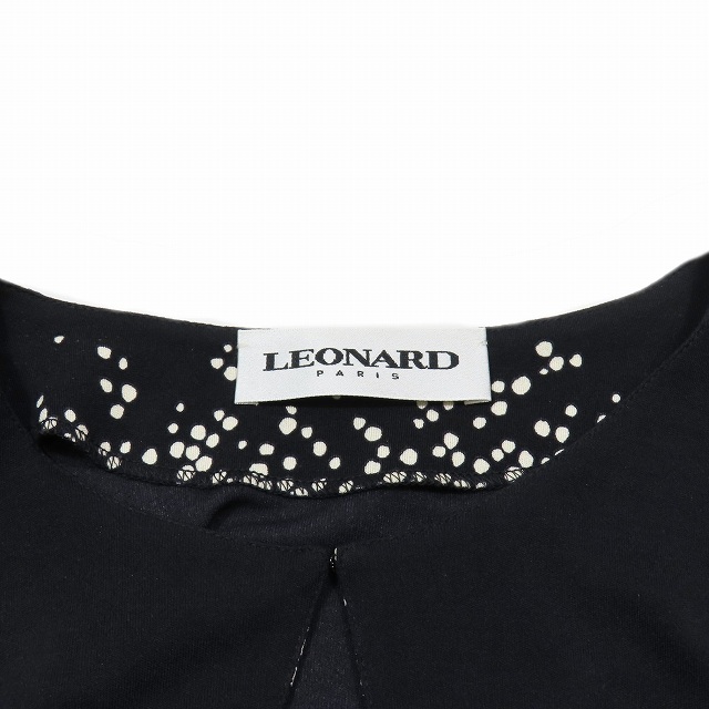 LEONARD チュニック ブラック×ホワイト
