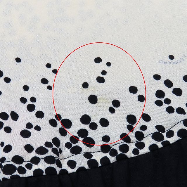 LEONARD レオナール 黒 花柄 半袖 チュニック レオナール LEONARD 花柄 カットソー チュニック 半袖 38 黒