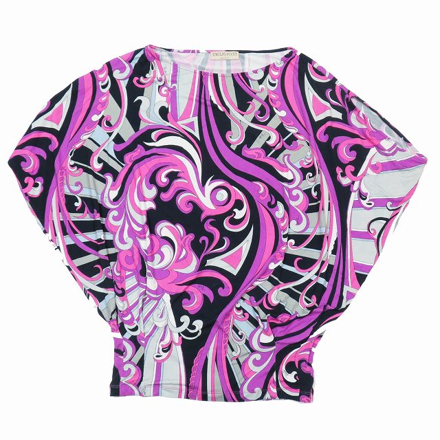 エミリオプッチ EMILIO PUCCI 総柄 半袖 カットソー ボートネック プル 