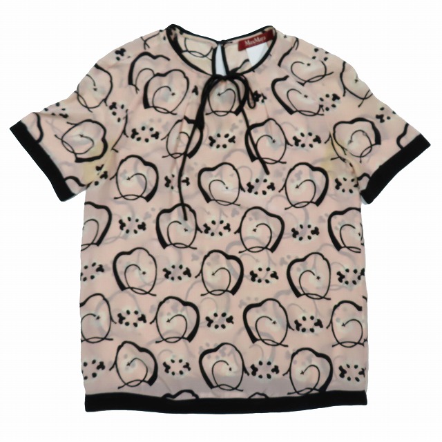 Max Mara マックスマーラ シルク プリント ブラウス