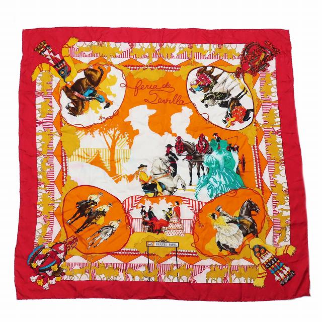 HERMES カレ 90 feria de sevilla セビリアの休日 紺