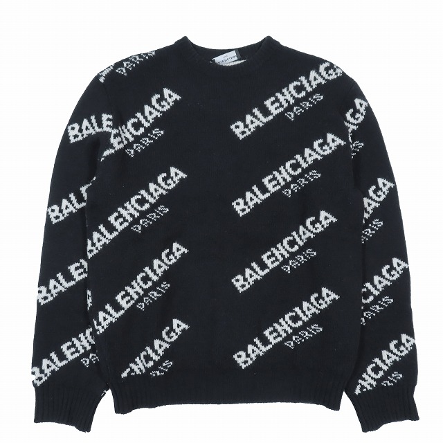 バレンシアガ BALENCIAGA ジャガードロゴ ニット セーター プル 