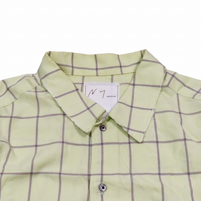 トップス ancellm 24ss RAYON CHECK SHIRT 24SS Ancellm RAYON CHECK CRASH LS SHIRT