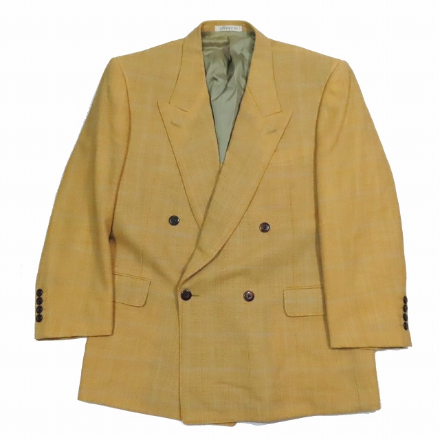 GIVENCHY ブラウン ダブルブレストジャケット 金釦ダブルブレスト