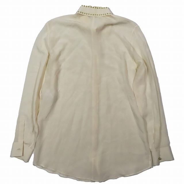GIVENCHY◆長袖シャツ/38/シルク/KHK ジバンシィ GIVENCHY シルク スタッズ シャツ トップス 長袖