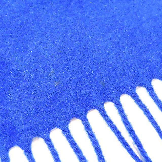 【極美品】ジョンストンズ　カシミアマフラー　大判ストール　無地　ブルー ジョンストンズ Johnstons カシミヤ100％ 大判 マフラー ストール