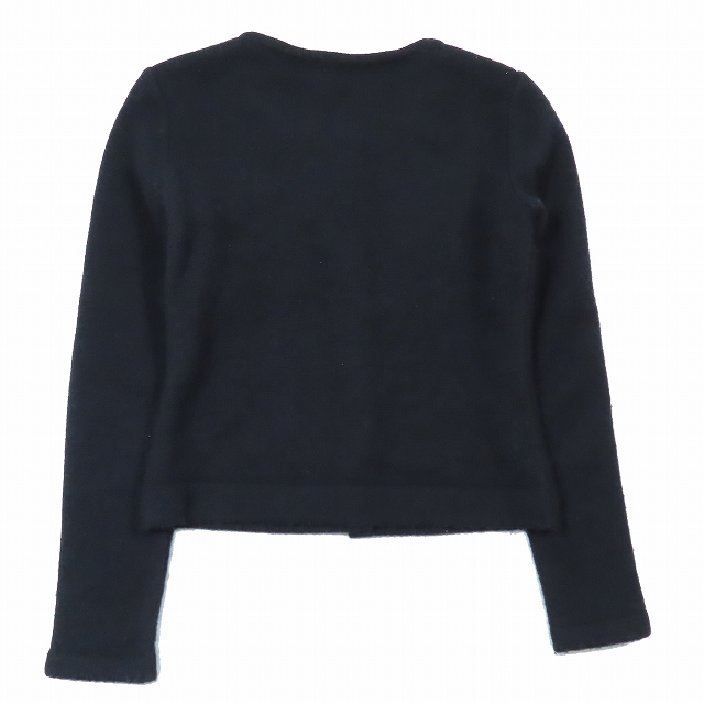 17AW ルネ Rene ニット セーター カーディガン 長袖 クルーネック ショート丈 カットソー 34 黒 ブラック 6742330/9 レディース 17AW ルネ Rene ニット セーター カーディガン 長袖 クルー