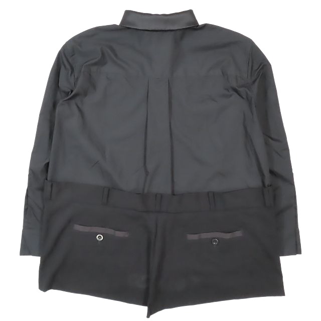 20aw サカイ sacai ドッキング シャツ ブラウス 再構築 サテン地 切替 