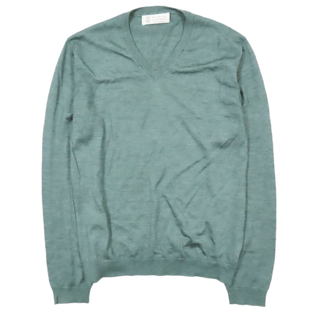 ブルネロクチネリ ニット カシミヤ シルク切替 オーバーサイズ Vネック ブルネロクチネリ オーバーサイズニット ブルネロクチネリ