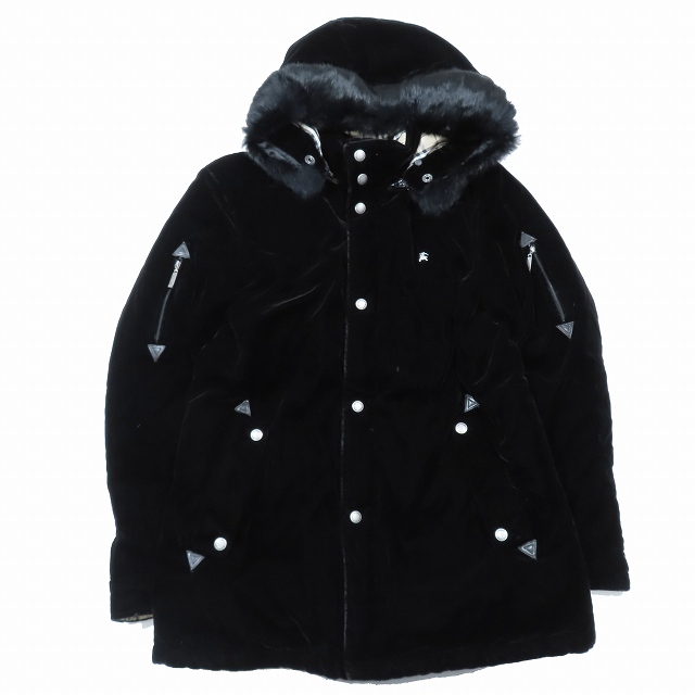 美品▽BURBERRY BLACK LABEL バーバリーブラックレーベル ファー付き