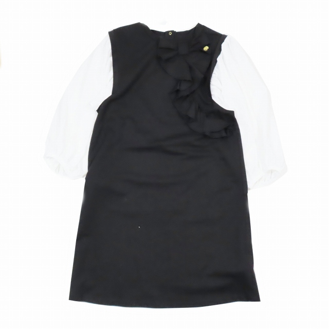 新品】kate spade kids 袖 切替 ワンピース 150 黒