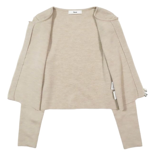 美品 19aw ルネ Rene パール ジップ カーディガン ニット ジャケット