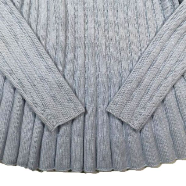 エルメス HERMES CASHMERE RIB KNIT FLARE SWEATER カシミヤ ニット セーター ボートネック 長袖 フレア 水色 ライトブルー 34 レディース エルメス HERMES CASHMERE RIB KNIT FLARE SWEATER カシミヤ