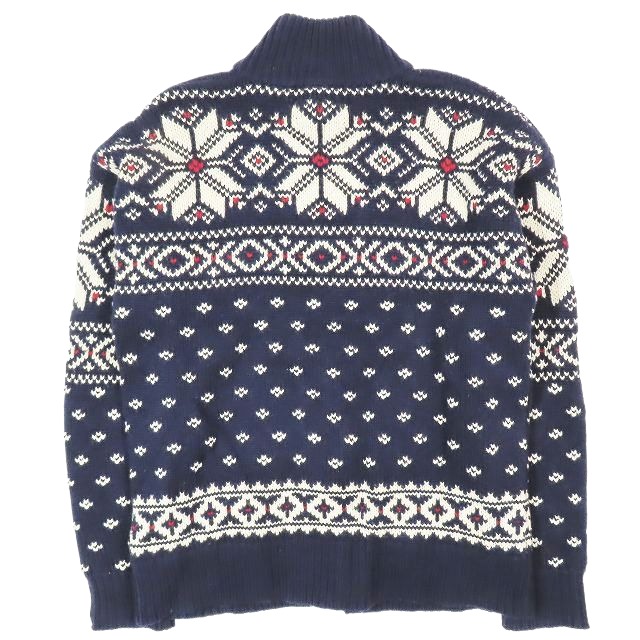 RALPH LAUREN ノルディック柄ニットカーディガン 90s Ralph Lauren 銀釦ノルディック柄ハンドニットカーディガン