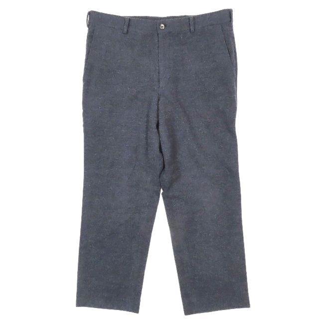 A14913 パパス アンゴラウール2タックビーバースラックス 黒紺 LL