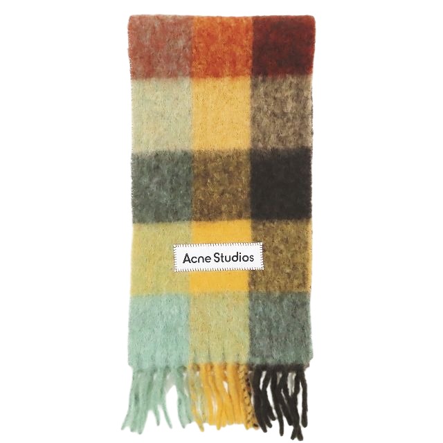 美品 アクネ ストゥディオズ Acne Studios モヘア チェック マフラー