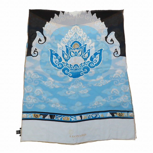 レオナール LEONARD シルク100％ ストール スカーフ ショール 総柄
