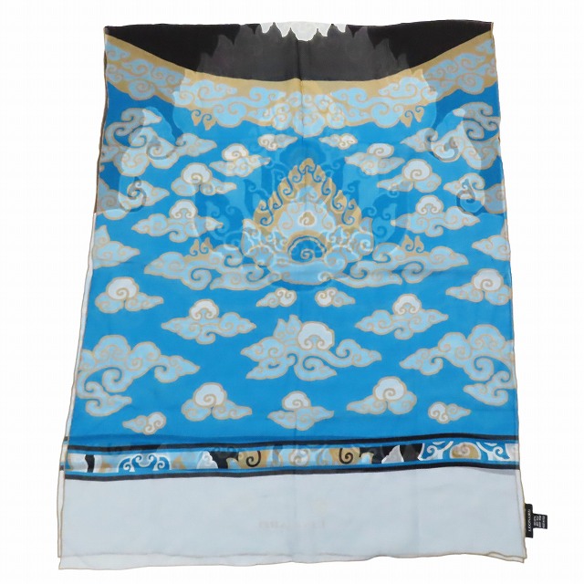 レオナール LEONARD シルク100％ ストール スカーフ ショール 総柄