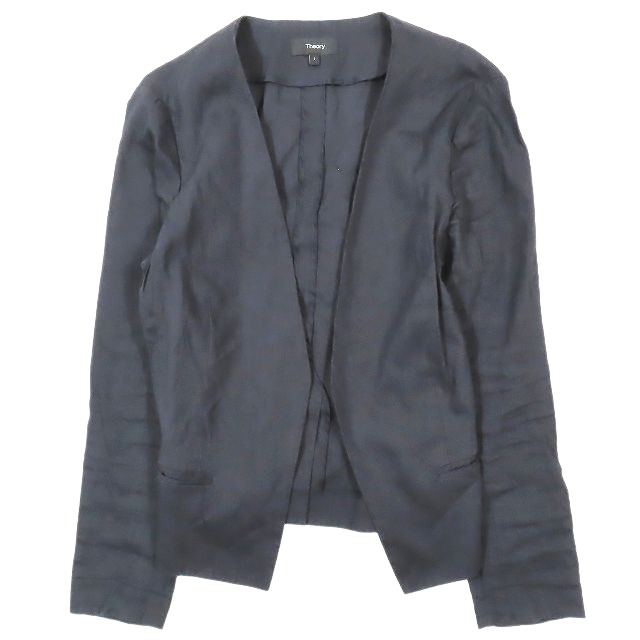 18ss セオリー Theory リネンブレンド ノーカラー ジャケット
