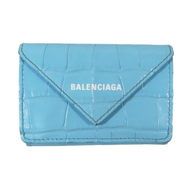 バレンシアガ BALENCIAGA ペーパー 三角ミニウォレット 三つ折り財布