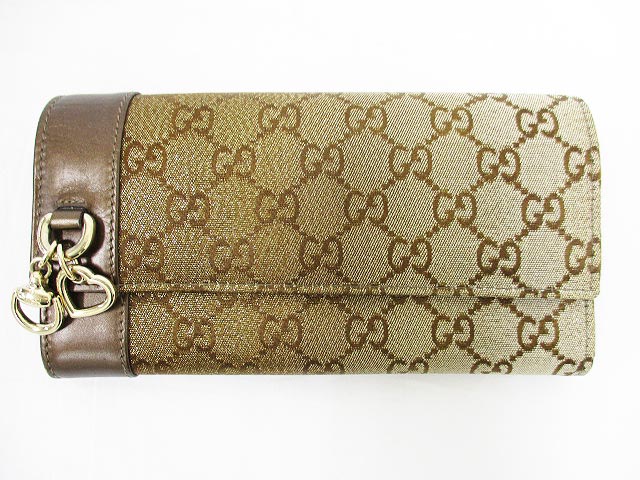 グッチ GUCCI 長財布 ハートビット GGキャンバス グラデーション 