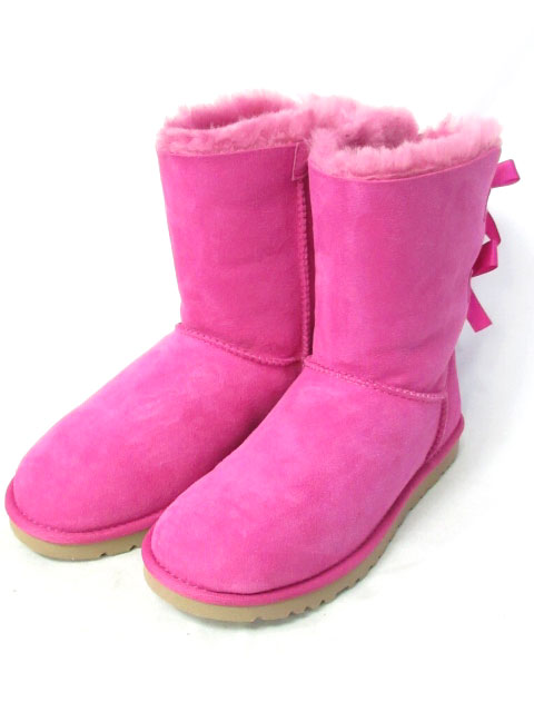 UGG ぎこちなく ムートンブーツ ピンク 23cmリボン付き