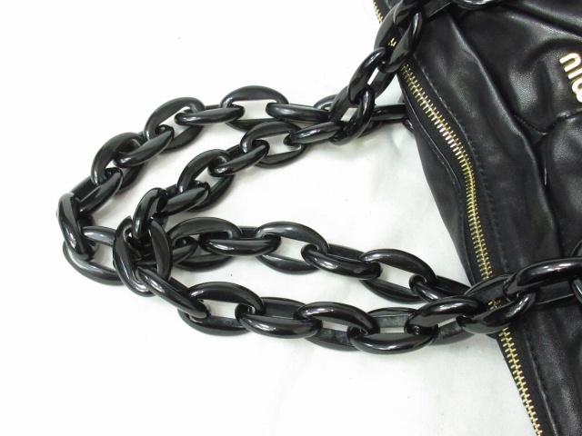 ミュウミュウ miumiu ショルダーバッグ プラ チェーン レザー