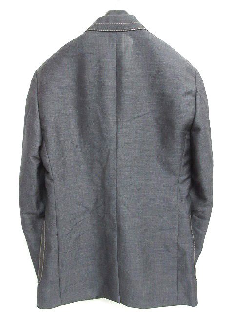 プラダ PRADA テーラードジャケット 背抜き ステッチ 2B モヘア ウール