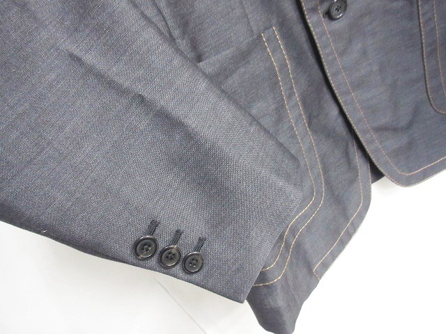 プラダ PRADA テーラードジャケット 背抜き ステッチ 2B モヘア ウール