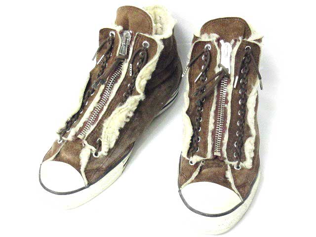 ナンバーナイン Number N Ine Zip Sneaker スニーカー 08aw ハイカット ジップ ムートン ブラウン 茶 10 28 5cm 0811 メンズ 098 ベクトルパーク