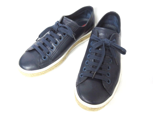 プラダスポーツ PRADA SPORT レザー スニーカー エスパドリーユ 靴  