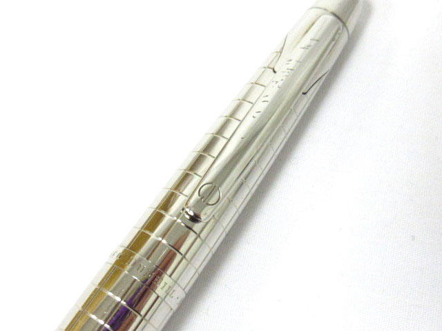 ダンヒル dunhill ボールペン 回転式 AD2000 格子 掘り シルバー