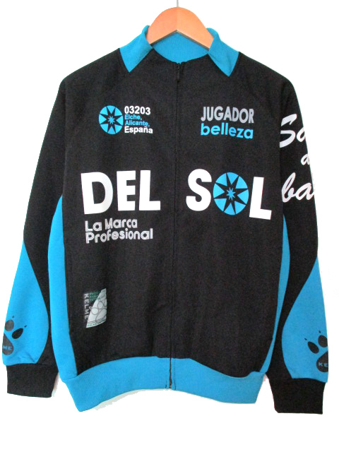 ケルメ Kelme トラックジャケット 長袖 ジップアップ 黒 濃水色 M 0408 メンズ 098 ベクトルパーク