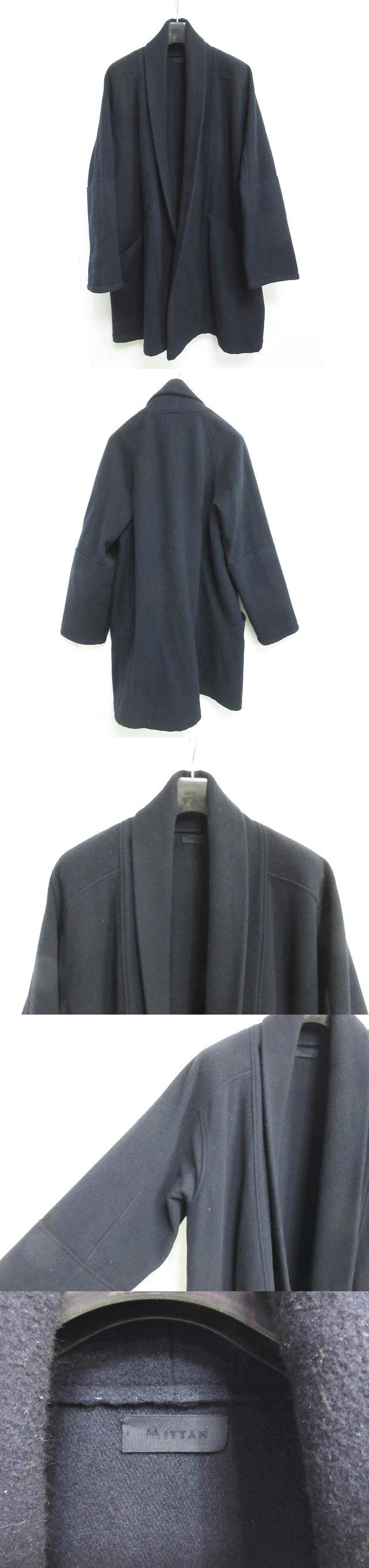 日本yahoo拍賣 樂淘letao代購代標第一品牌 Mittan ミタンコートカシミヤ混ショールカラー羽織り前開きネイビー紺3 0327