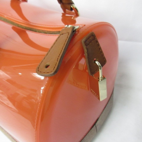 フルラ FURLA キャンディバッグ ボストンバッグ パイソン 切替 レザー  