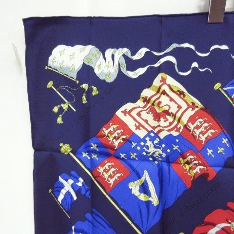 未使用品 エルメス HERMES スカーフ カレ 90 PAVOIS 船旗 シルク