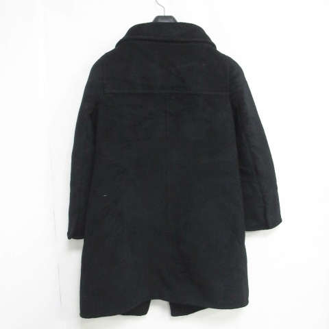 プラダ PRADA コート ウール アンゴラ 混 起毛 Aライン ブラック 黒 36