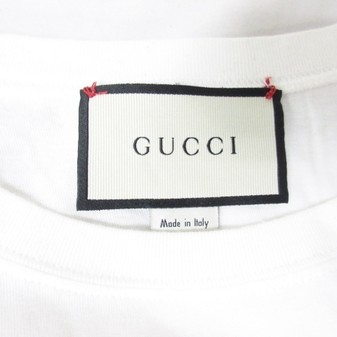 グッチ GUCCI 17AW Coco Capitan ココキャピタン Tシャツ 半袖 ロゴ プリント ダメージ加工 白系 XS 1014 メンズ