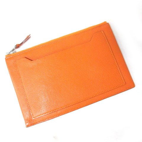 エルメス HERMES クラリス GM ポーチ フラット 山羊革 シェブロン 小物 