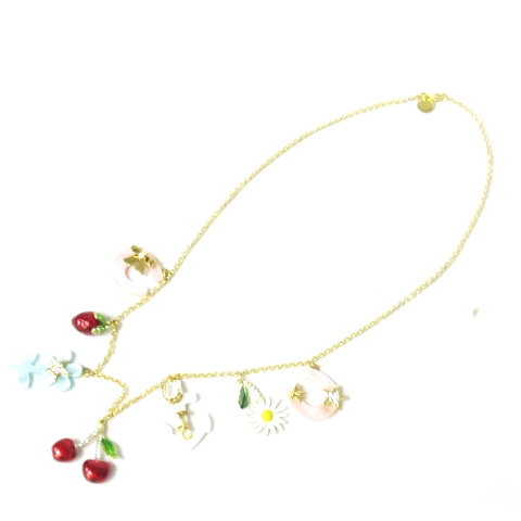未使用品 ミュウミュウ miumiu ネックレス ペンダント チェリー イチゴ 