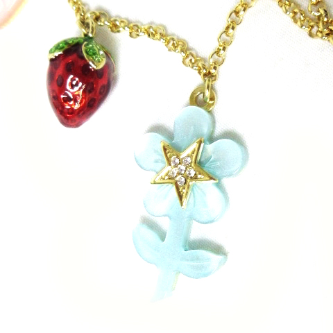 未使用品 ミュウミュウ miumiu ネックレス ペンダント チェリー イチゴ 